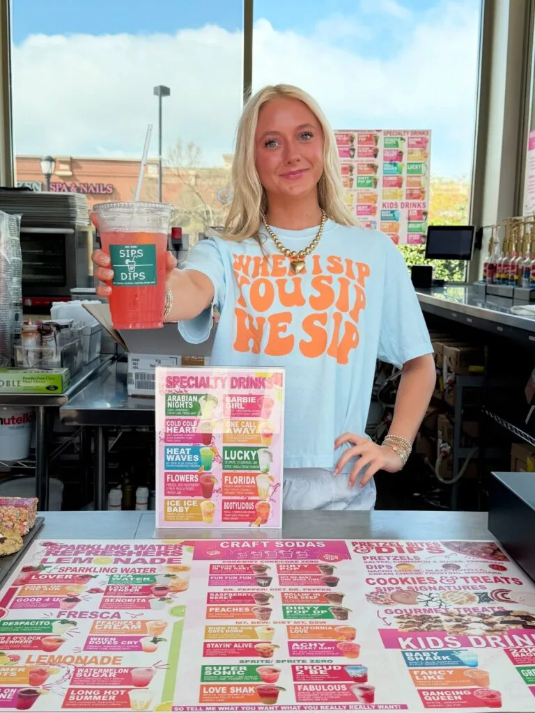 girl working at Sips and Dips Soda Shop - @lovesipsanddips