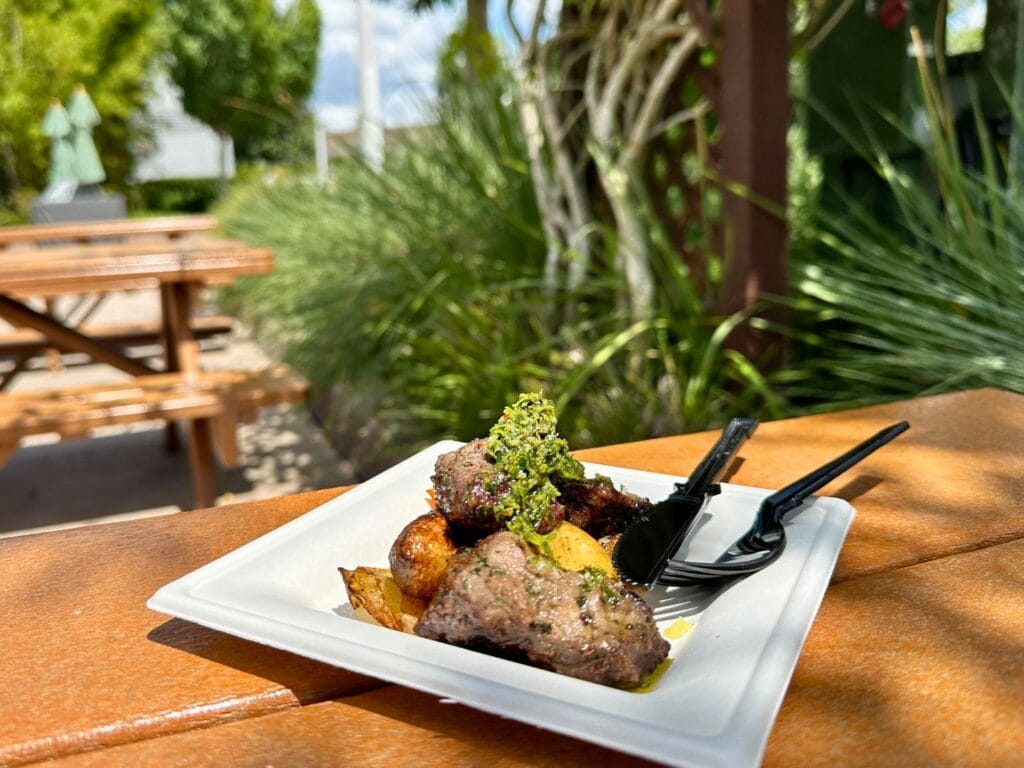 EPCOT Food and Wine Festival 2025 Beef Skewer Flavors from Fire booth - image by Dani Meyering