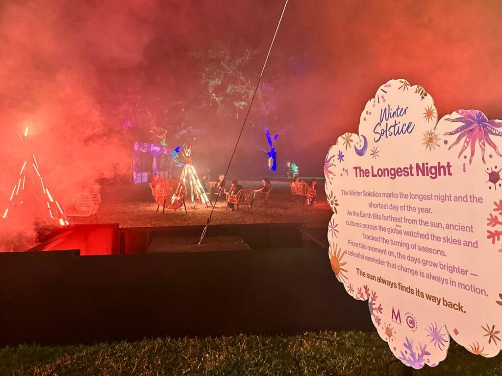 Winter Solctice sign at Dazzling Nights Leu Gardens 2025 - image by Dani Meyering