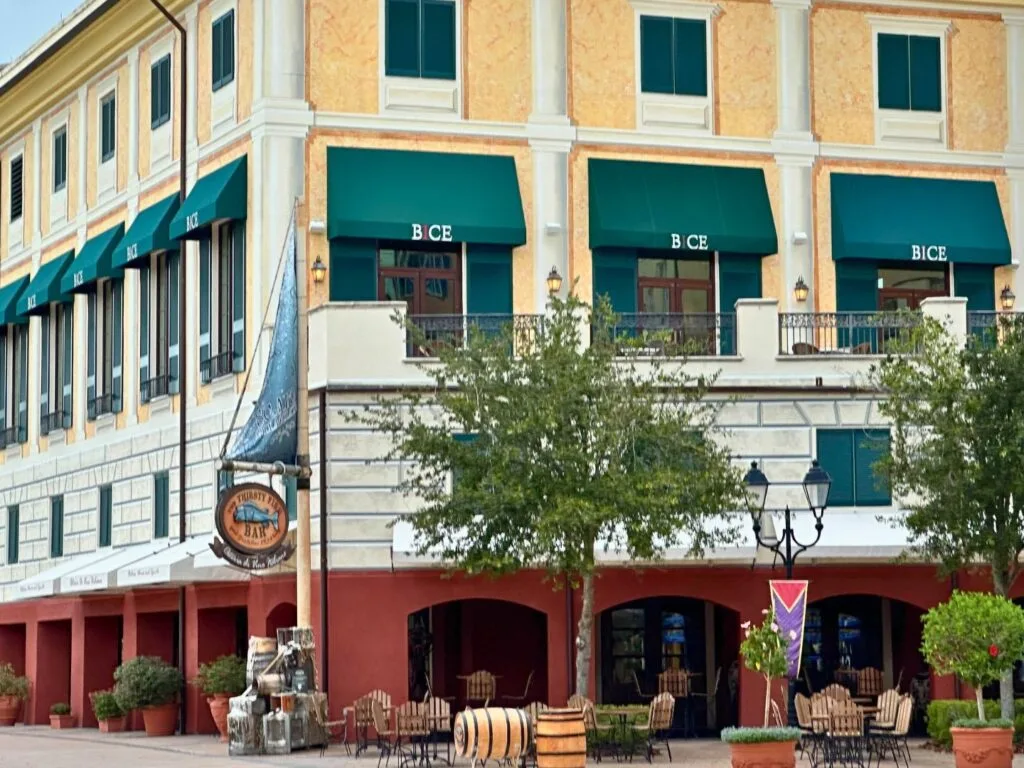 Frozen themed decorations at entrance to Thirsty Fish Bar at Loews Portofino Bay Resort - image by Dani Meyering