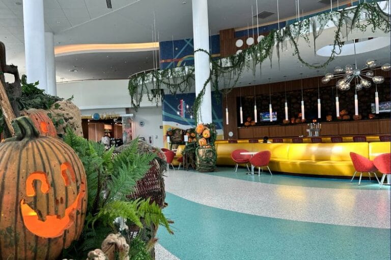decorations in foreground at Pumpkin Lord Bar at Swizzles Lounge Cabana Bay Beach Resort - image by Dani Meyering 2