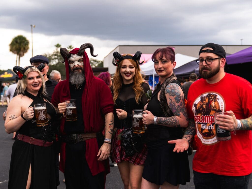 Krampus Fest Orlando attendees dressed up - image from Milk District