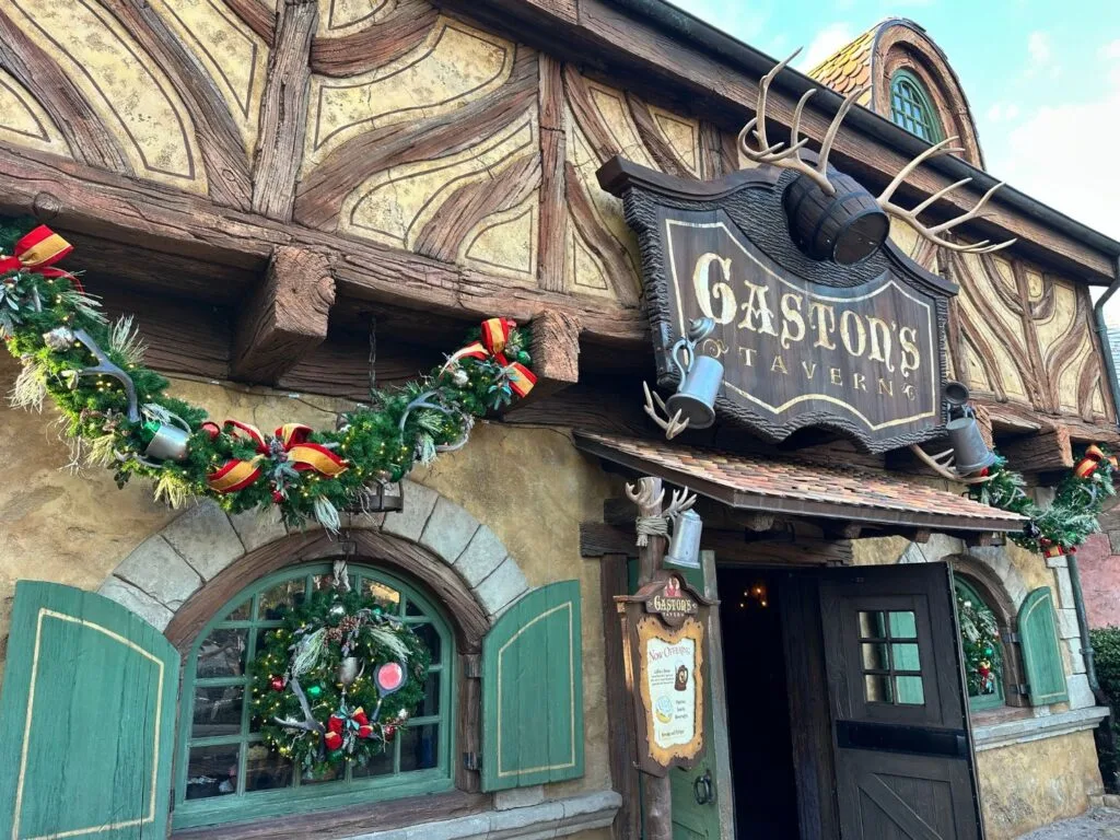 New Christmas Decorations at Magic Kingdom Gaston's Tavern - image by Dani Meyering