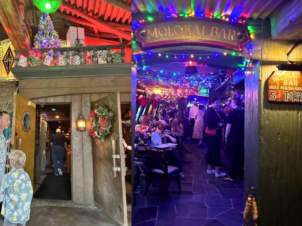 Molokai Bar and entrance to Mai-Kai Fort Lauderdale during holiday season - image by Dani Meyering
