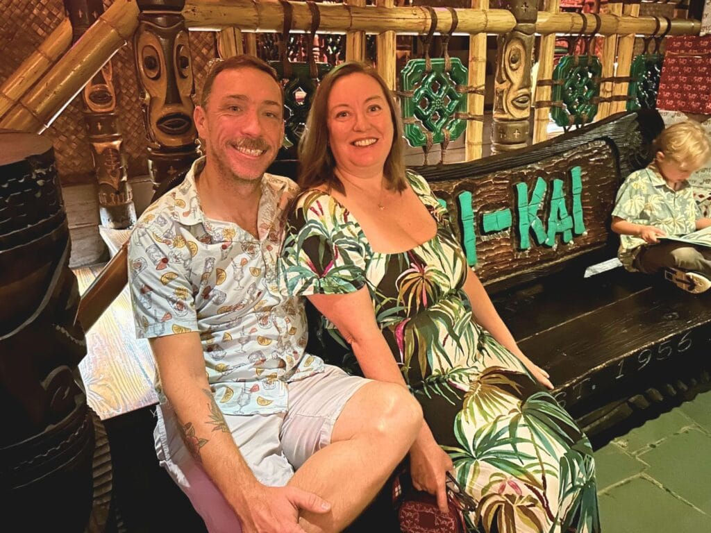 husband and wife with son at Mai Kai Fort Lauderdale during holiday season - image from Dani Meyering comp