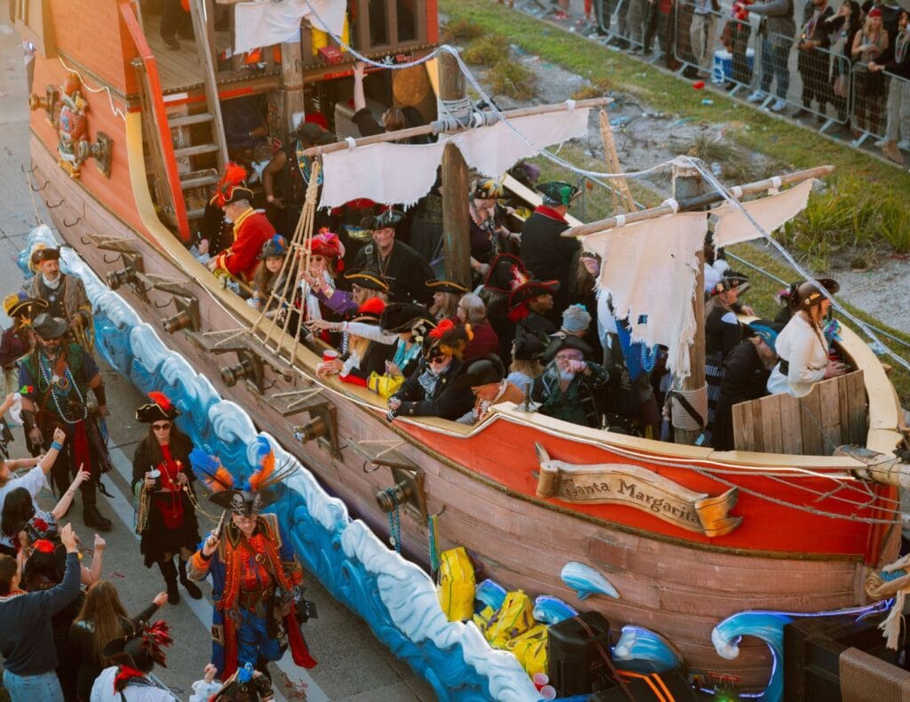 The Gasparilla Parade is a great way to catch beads and view some amazing floats!