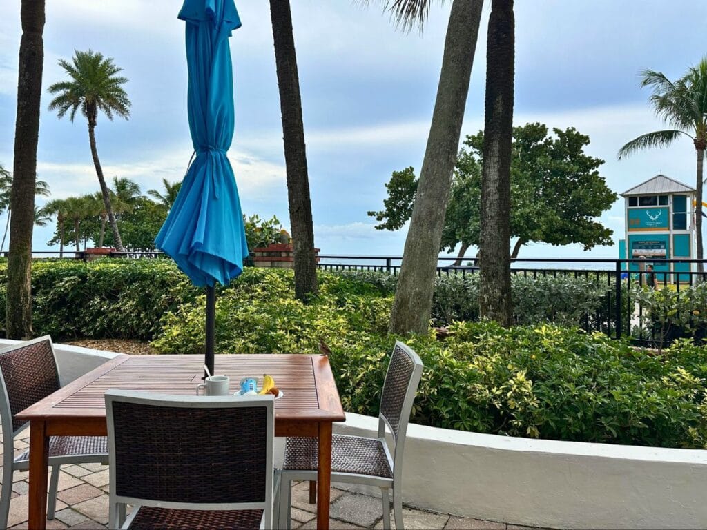 Outdoor dining at Beach Terrace Restaurant at Embassy Suites Deerfield Beach - image by Dani Meyering