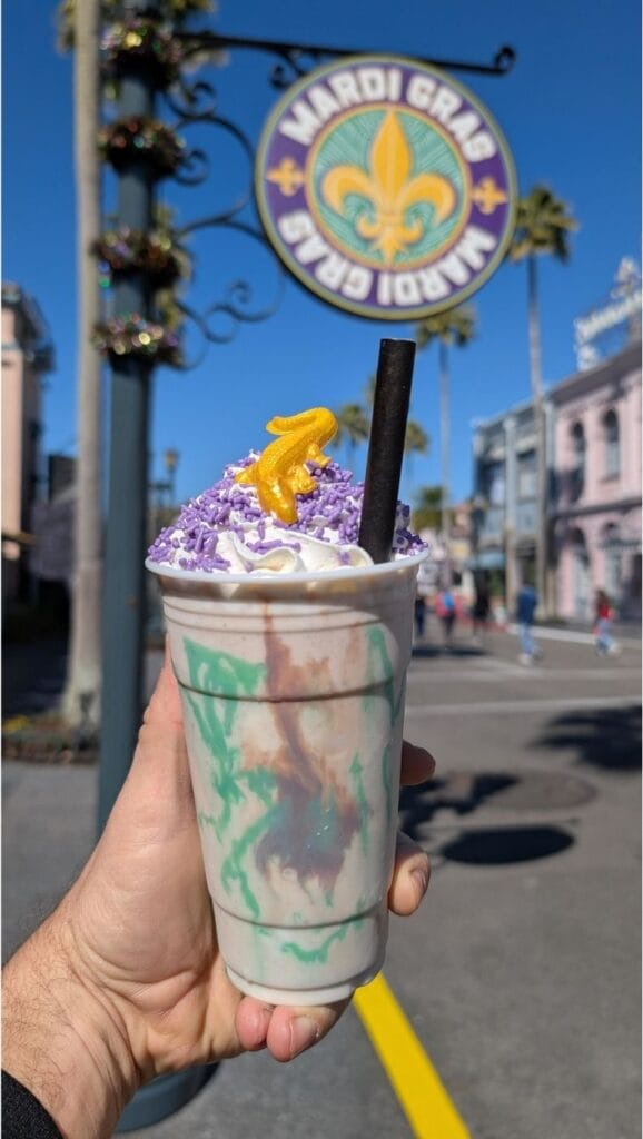 The King Gator Milkshake at the 2026 Universal Mardi Gras