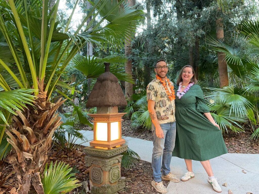 husband and wife at Wantilan Luau Loews Royal Pacific - image by Dani Meyering