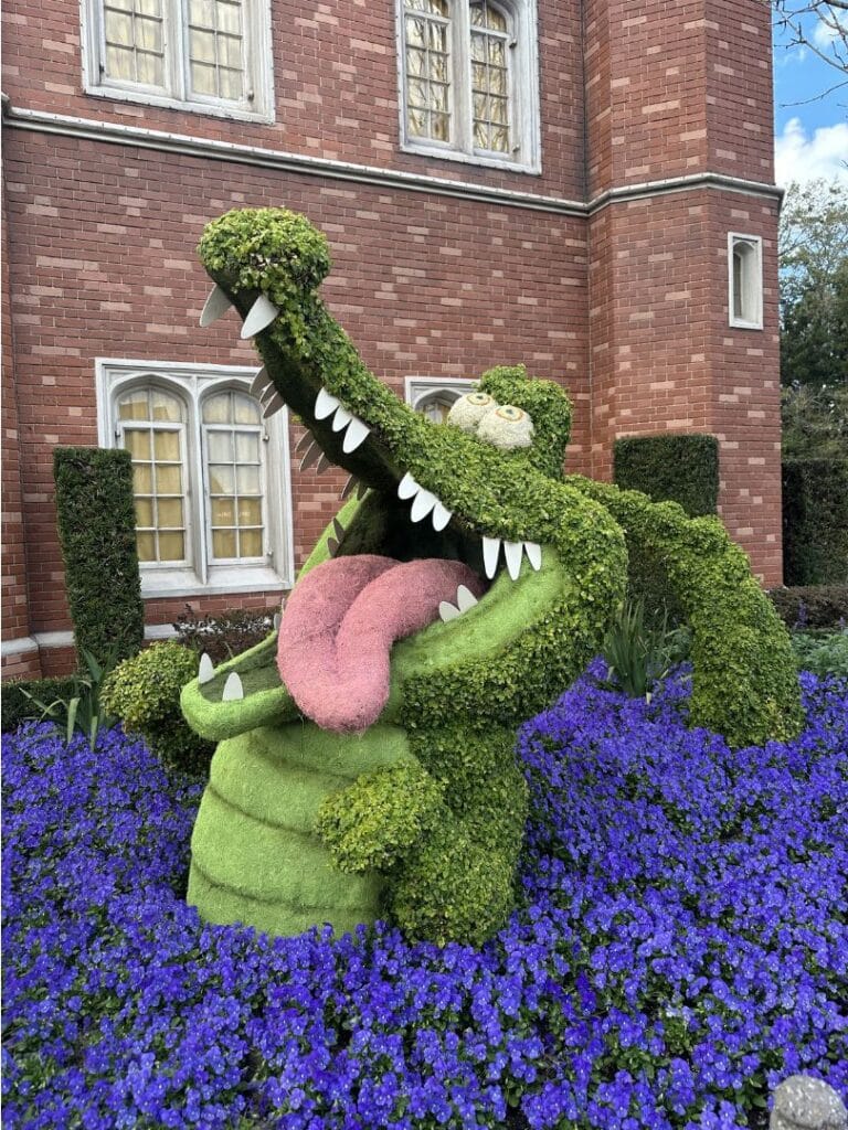 Tick-Tock Croc topiary from Disney's Peter Pan