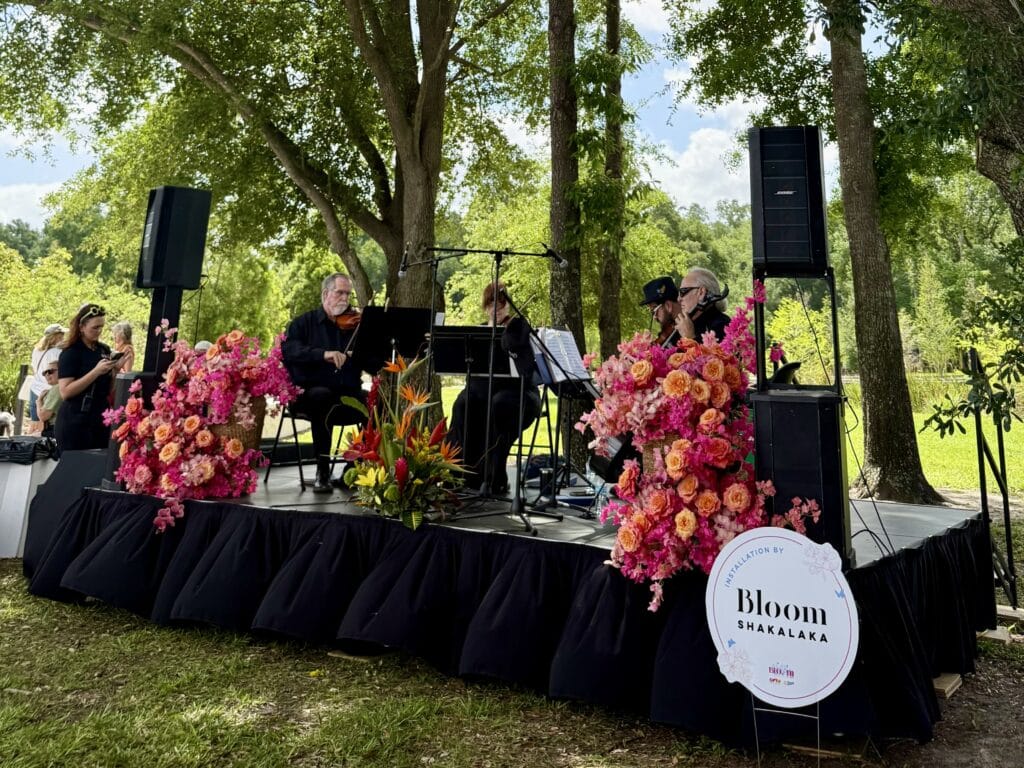 live band on stage at Bloom flower festival at bonnet springs park
