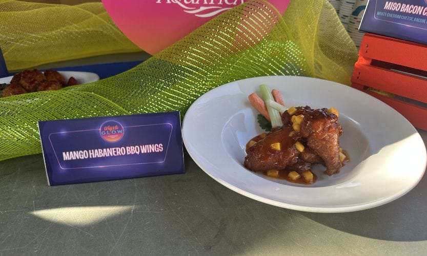 Delicious Mango Habanero BBQ Wings from Aquaglow at Aquatica!