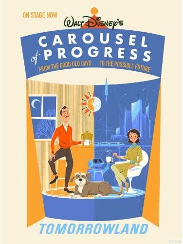 The new poster for Tomorrowland on the Carousel of Progress at Walt Disney World