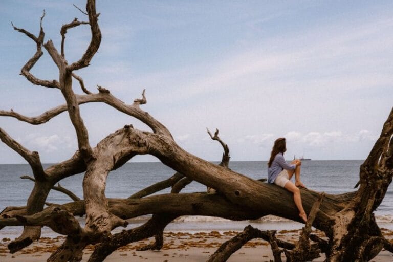 On the beach at Jekyll Island for a Getaway from Orlando