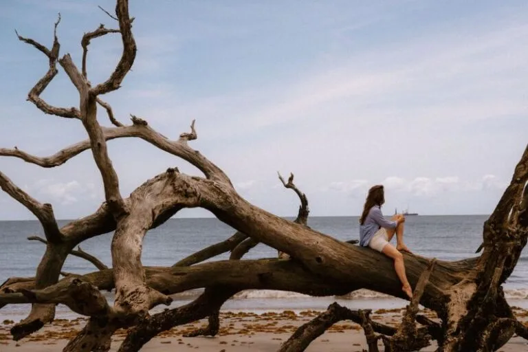 On the beach at Jekyll Island for a Getaway from Orlando