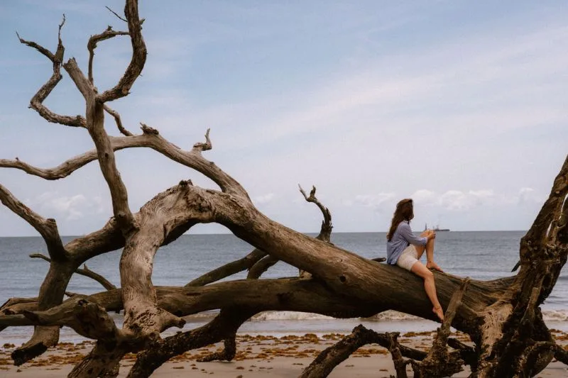 On the beach at Jekyll Island for a Getaway from Orlando